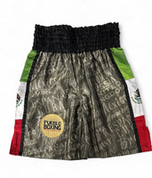Pueblo Boxing Mexico Flag Army Green Boxing Trunk