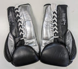 Metallic Sliver and Black Sparring Gloves