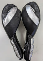 Metallic Sliver and Black Sparring Gloves