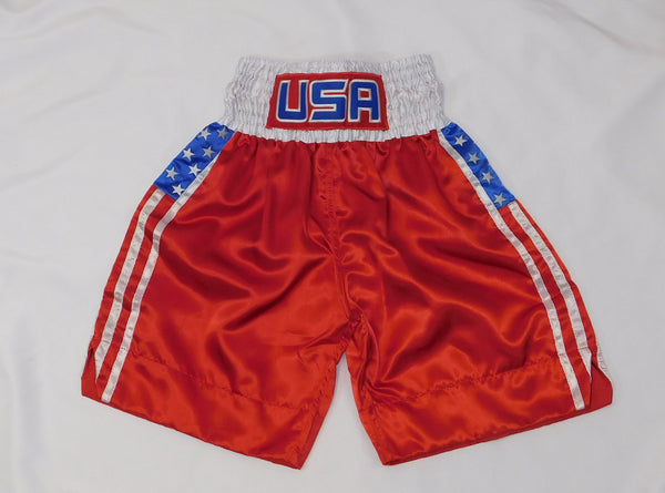 Red USA Flag Boxing Trunks