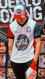 Mens Pueblo Boxing White Baseball Jersey