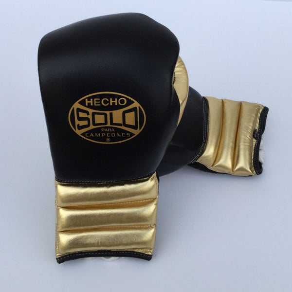 Metallic Gold and Black Sparring Gloves